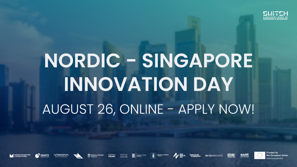 Banner of the digital matchmaking Nordic Singapore Innovation Day, to be held on August 26.