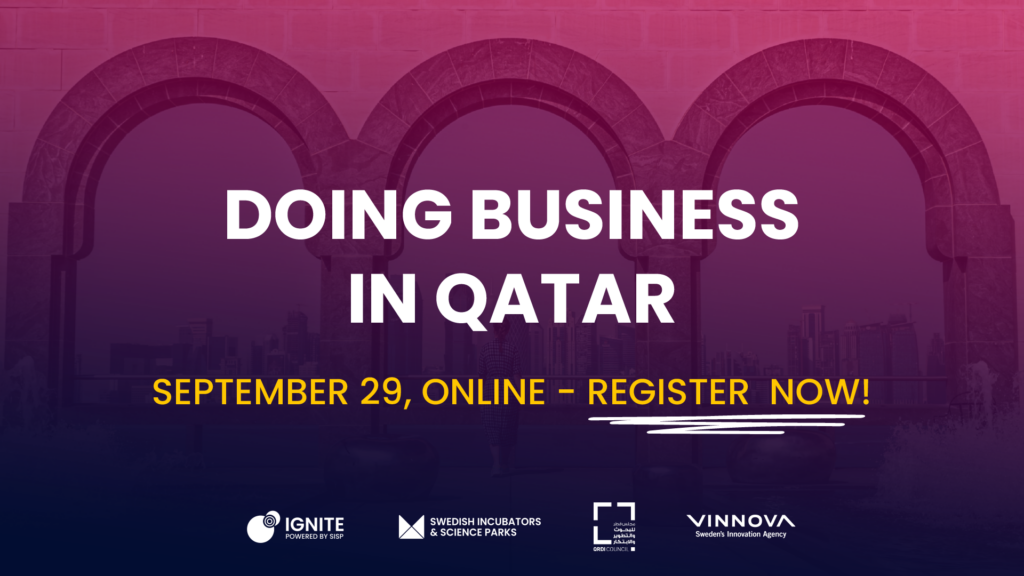 Ignite Sweden's webinar Doing Business in Qatar on Septemner 29.
